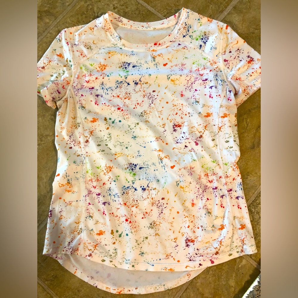 Short sleeve top, size S, multicolored